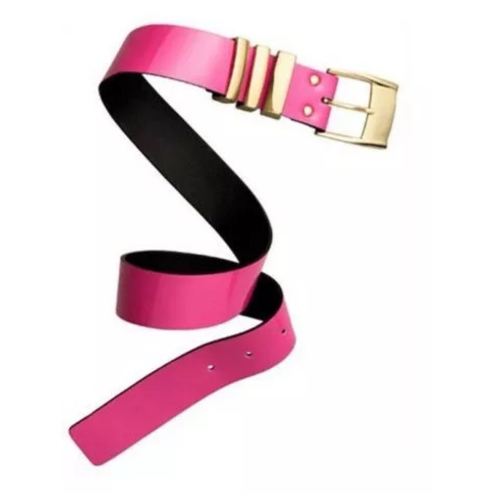 VERSACE H&M PINK PATENT‎ LEATHER BELT SIZE US Small *See Flaws*